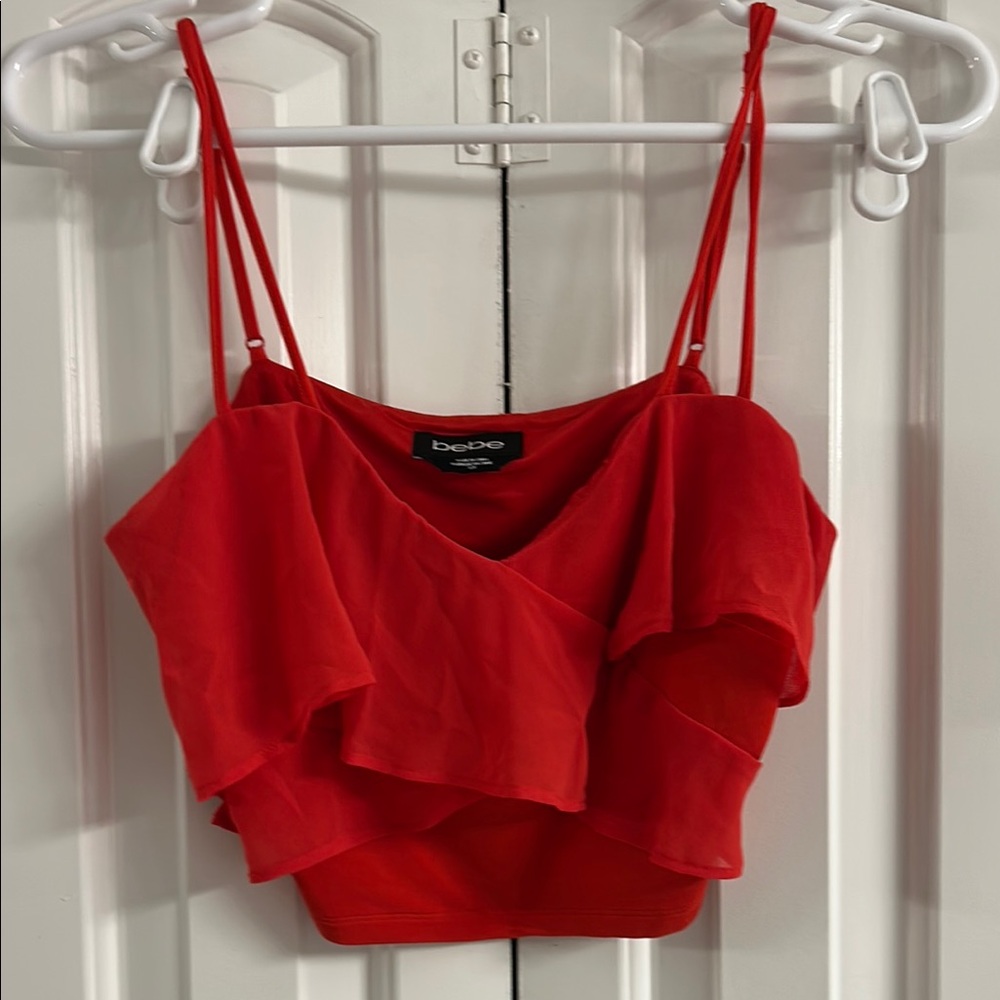 Bebe Red Layered Women's Top